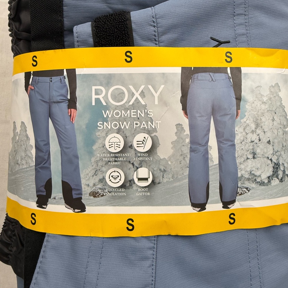 Roxy New Women's Blue ski Snow Pants water resistant Size small